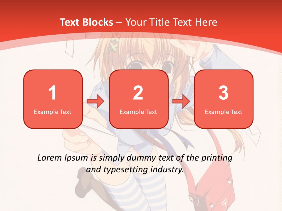 A Girl With A Red Purse Is Sitting On A Red And White Background PowerPoint Template