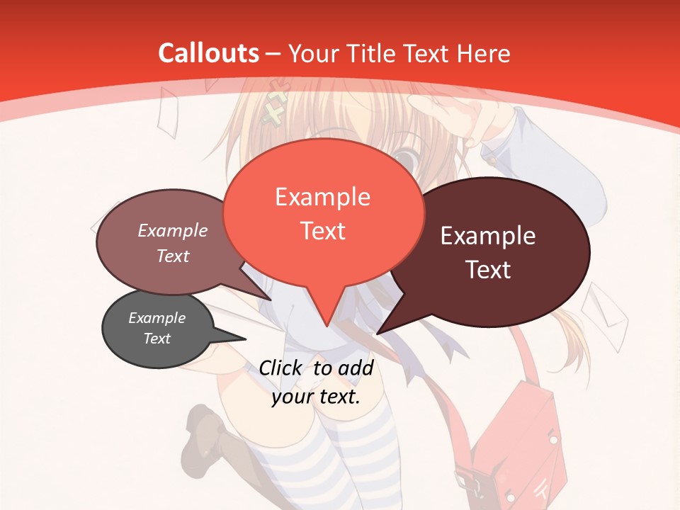 A Girl With A Red Purse Is Sitting On A Red And White Background PowerPoint Template