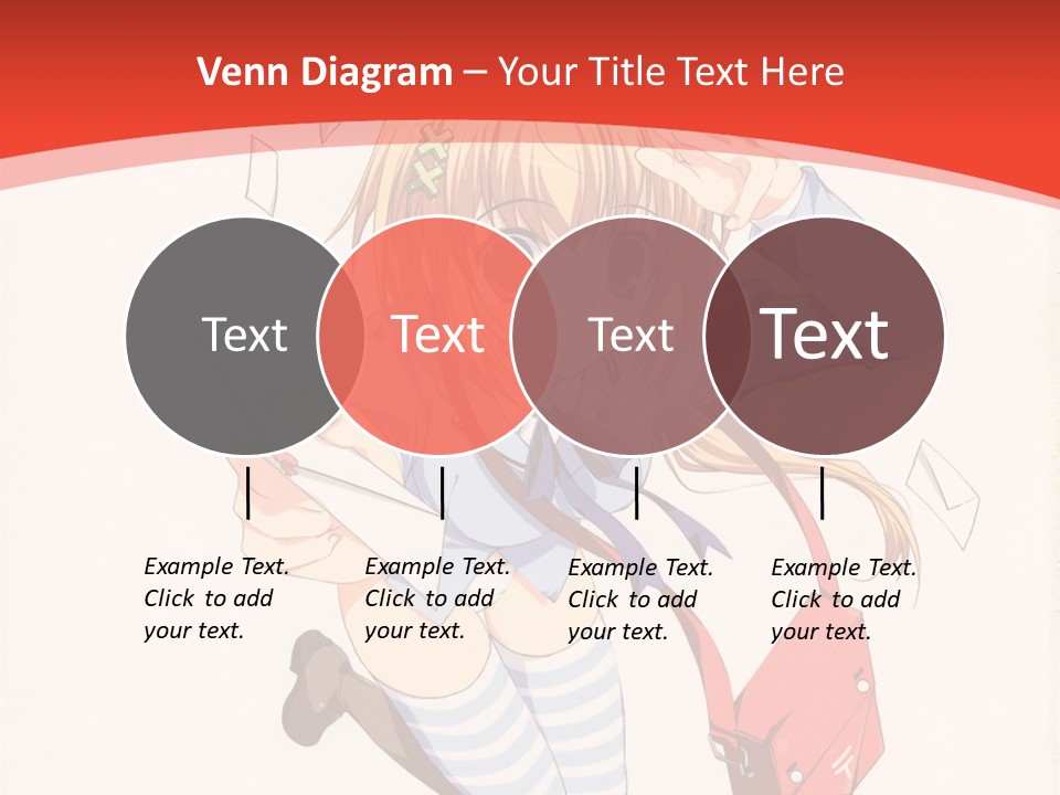 A Girl With A Red Purse Is Sitting On A Red And White Background PowerPoint Template