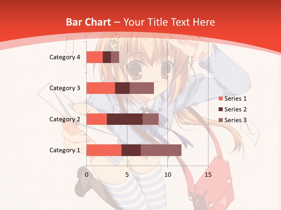 A Girl With A Red Purse Is Sitting On A Red And White Background PowerPoint Template