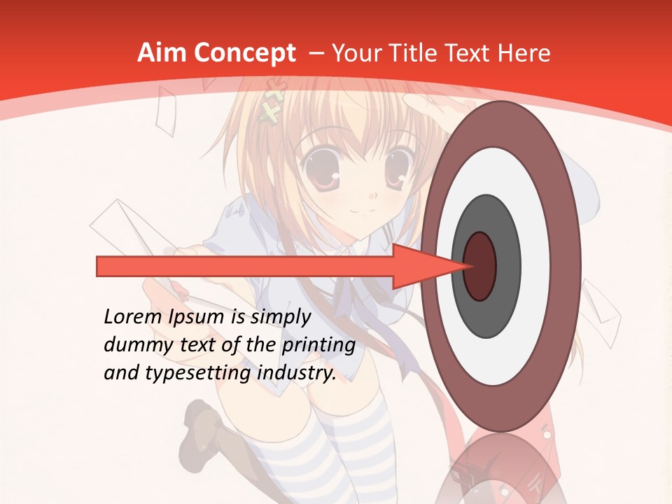 A Girl With A Red Purse Is Sitting On A Red And White Background PowerPoint Template