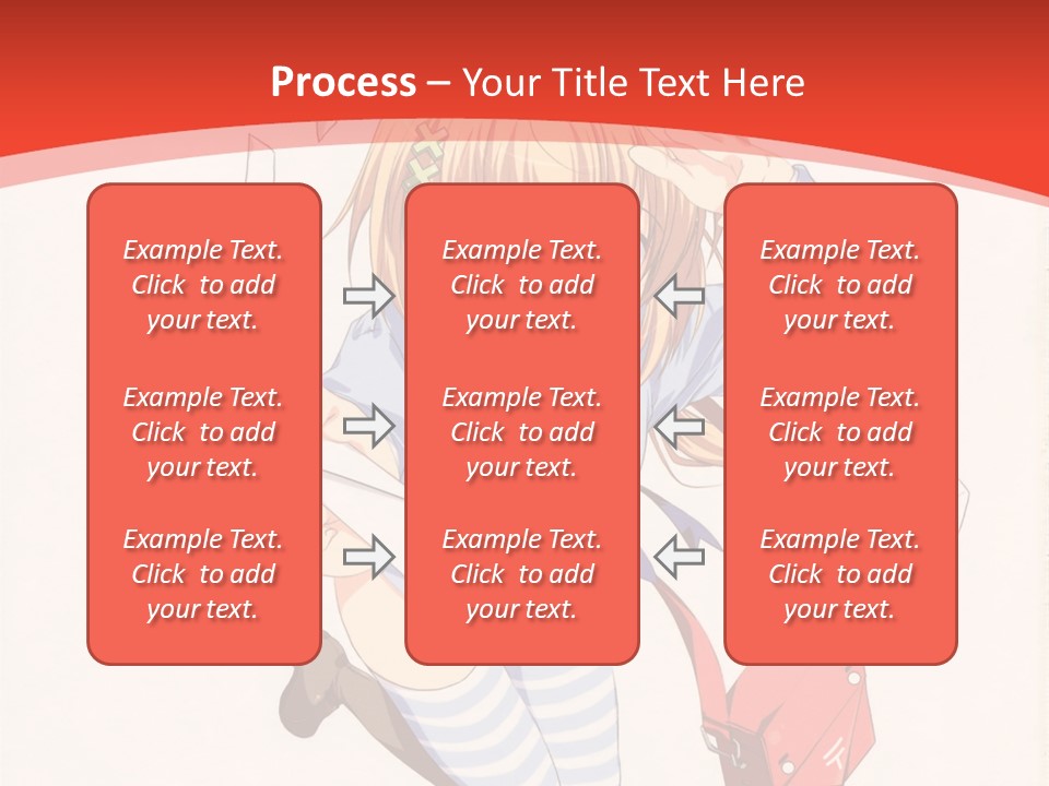 A Girl With A Red Purse Is Sitting On A Red And White Background PowerPoint Template