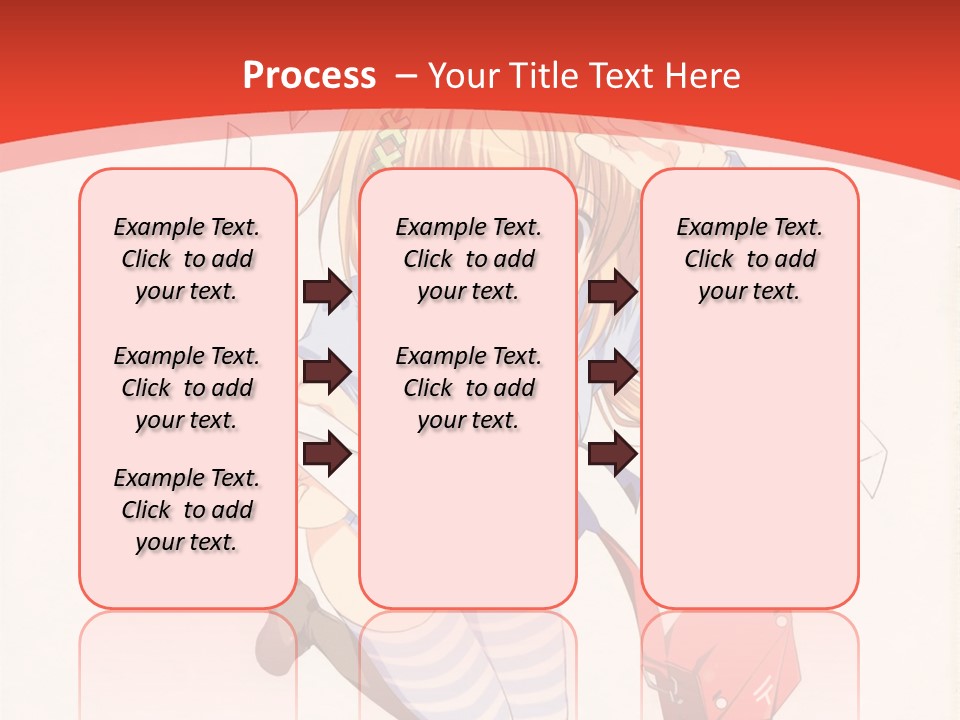 A Girl With A Red Purse Is Sitting On A Red And White Background PowerPoint Template