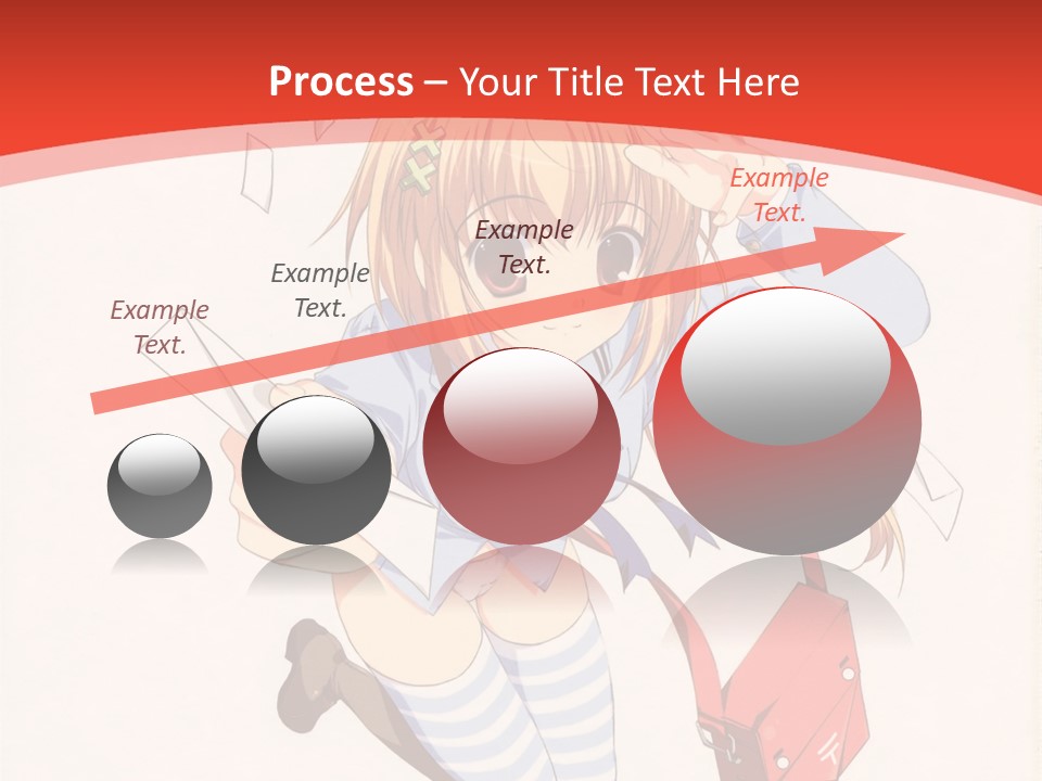 A Girl With A Red Purse Is Sitting On A Red And White Background PowerPoint Template