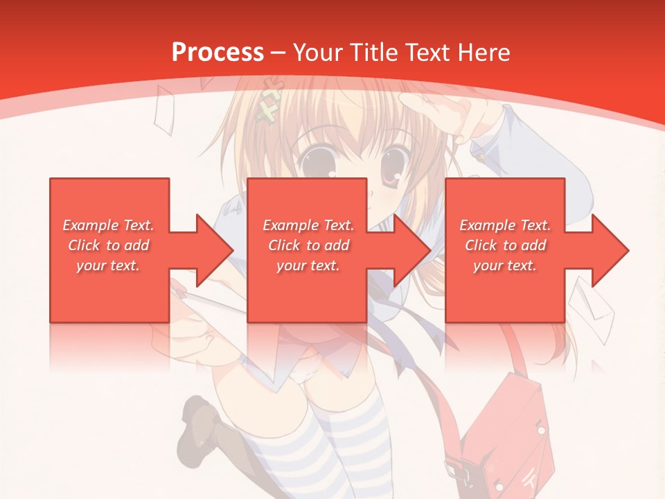 A Girl With A Red Purse Is Sitting On A Red And White Background PowerPoint Template