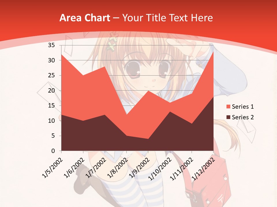 A Girl With A Red Purse Is Sitting On A Red And White Background PowerPoint Template