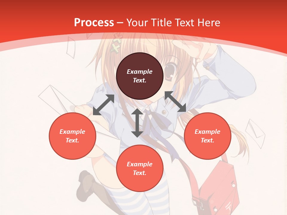 A Girl With A Red Purse Is Sitting On A Red And White Background PowerPoint Template