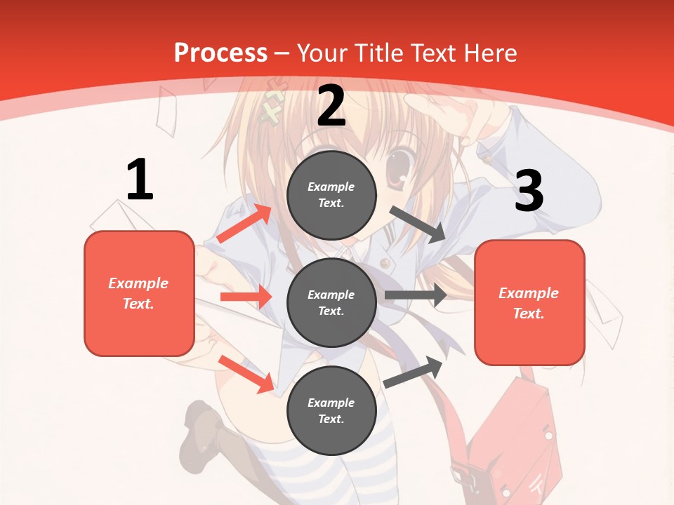 A Girl With A Red Purse Is Sitting On A Red And White Background PowerPoint Template