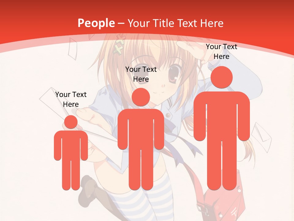 A Girl With A Red Purse Is Sitting On A Red And White Background PowerPoint Template