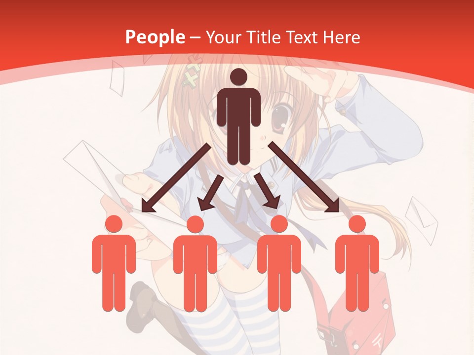 A Girl With A Red Purse Is Sitting On A Red And White Background PowerPoint Template