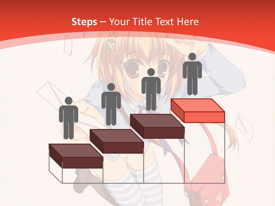 A Girl With A Red Purse Is Sitting On A Red And White Background PowerPoint Template
