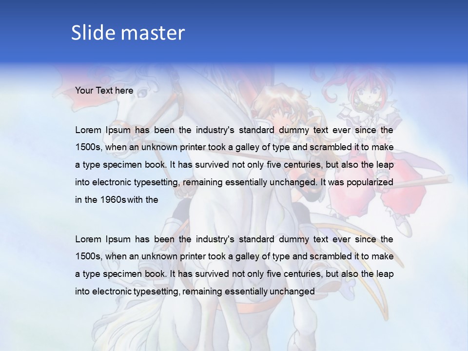 A Woman Riding On The Back Of A White Horse PowerPoint Template