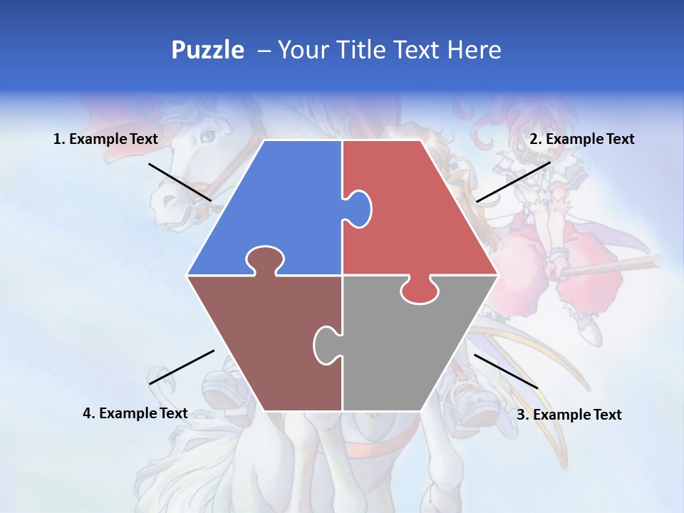 A Woman Riding On The Back Of A White Horse PowerPoint Template