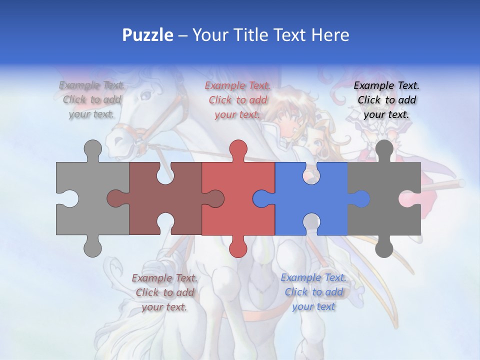 A Woman Riding On The Back Of A White Horse PowerPoint Template