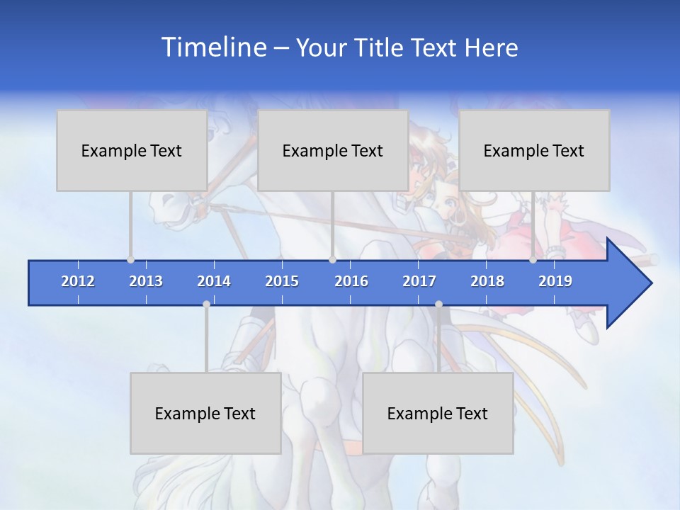 A Woman Riding On The Back Of A White Horse PowerPoint Template