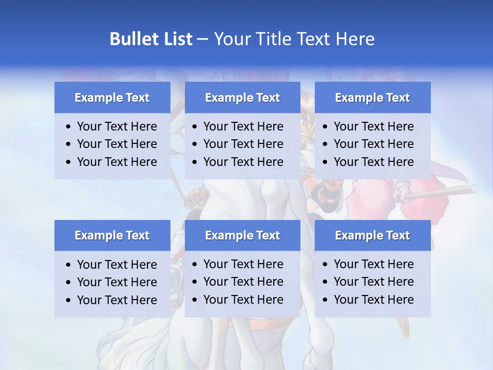 A Woman Riding On The Back Of A White Horse PowerPoint Template