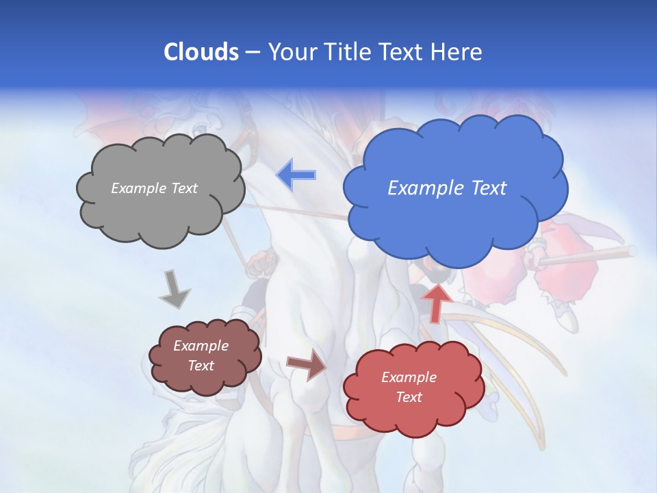 A Woman Riding On The Back Of A White Horse PowerPoint Template