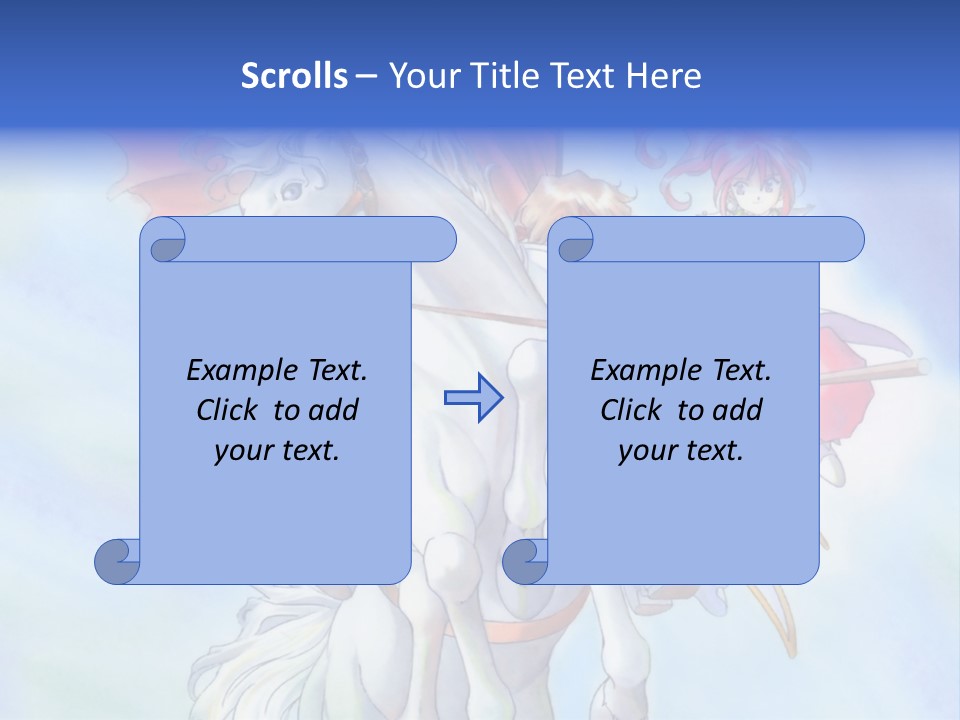 A Woman Riding On The Back Of A White Horse PowerPoint Template