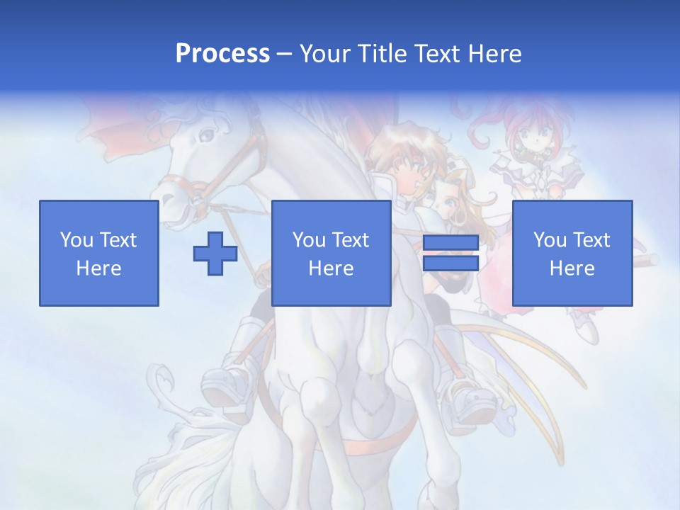 A Woman Riding On The Back Of A White Horse PowerPoint Template