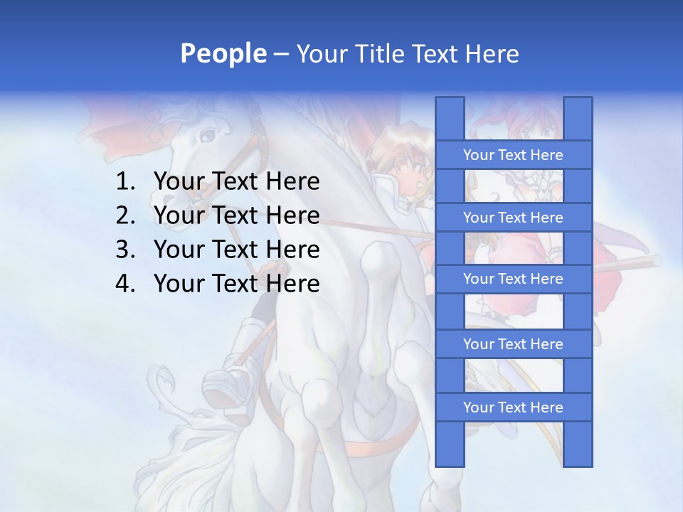 A Woman Riding On The Back Of A White Horse PowerPoint Template