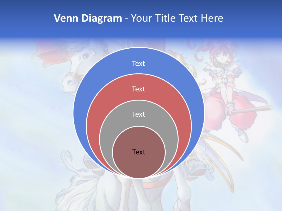 A Woman Riding On The Back Of A White Horse PowerPoint Template