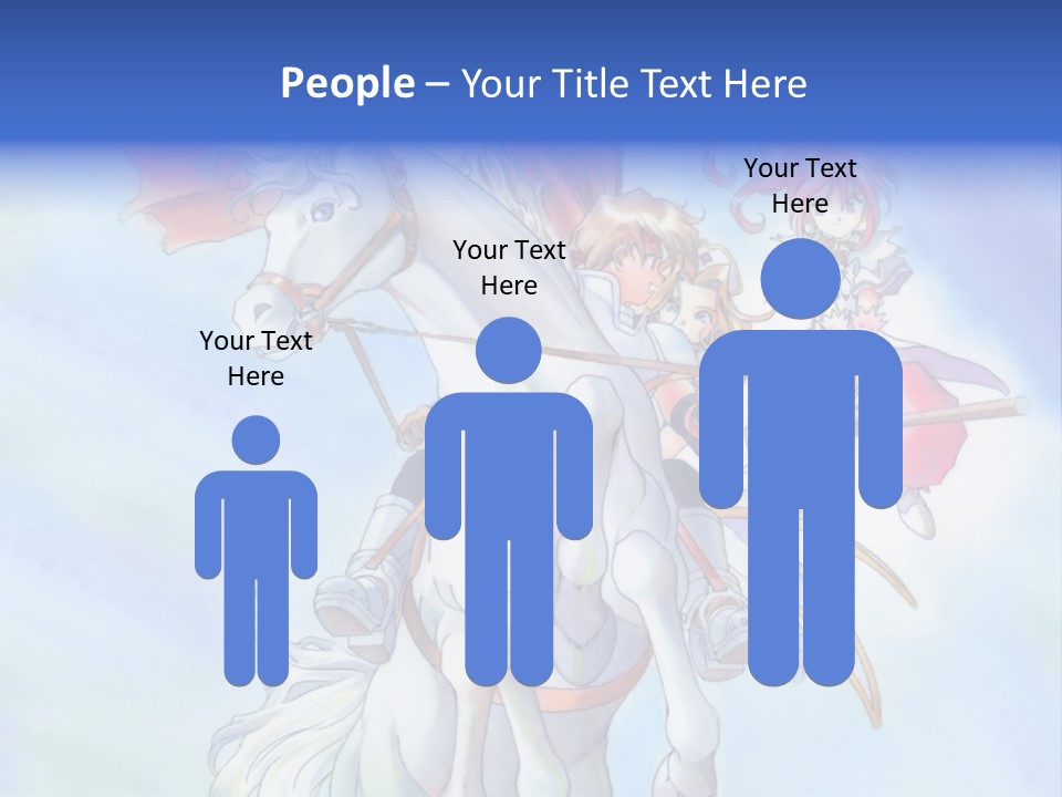 A Woman Riding On The Back Of A White Horse PowerPoint Template