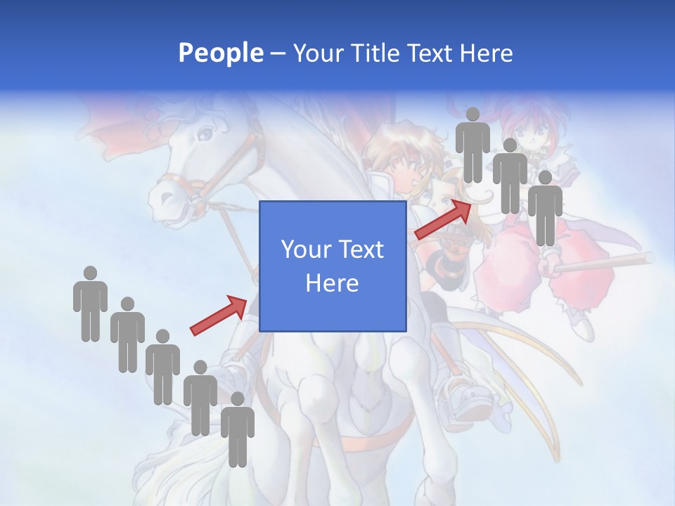 A Woman Riding On The Back Of A White Horse PowerPoint Template
