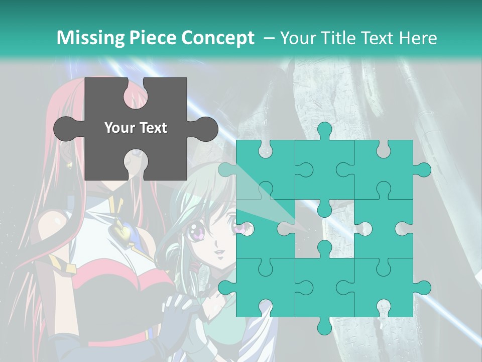 A Couple Of Anime Characters Standing Next To Each Other PowerPoint Template