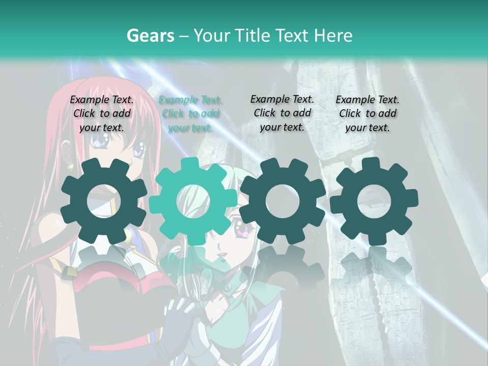 A Couple Of Anime Characters Standing Next To Each Other PowerPoint Template