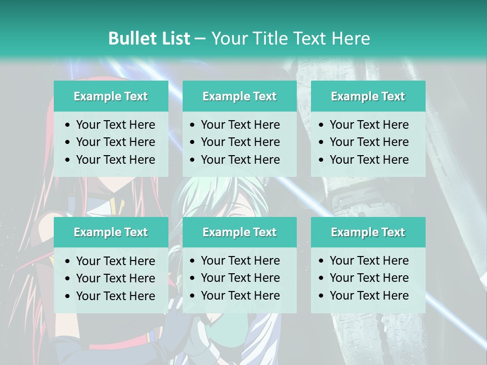 A Couple Of Anime Characters Standing Next To Each Other PowerPoint Template