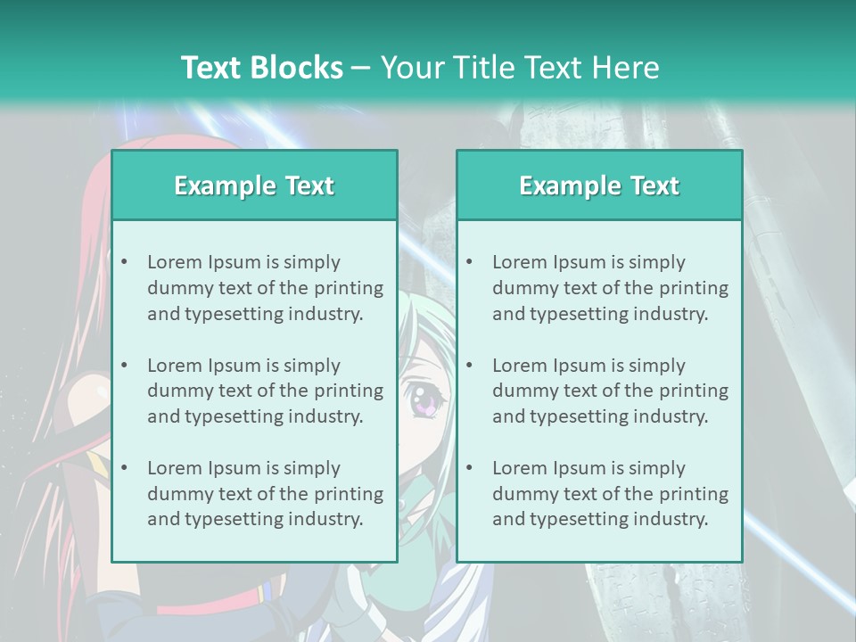 A Couple Of Anime Characters Standing Next To Each Other PowerPoint Template