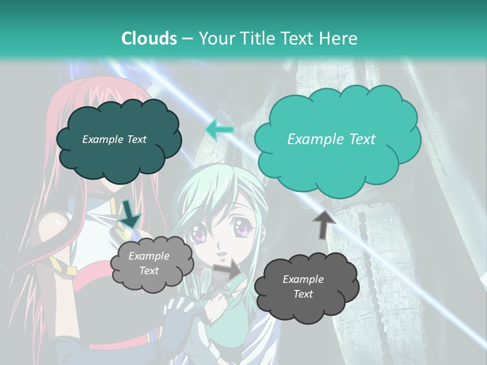 A Couple Of Anime Characters Standing Next To Each Other PowerPoint Template