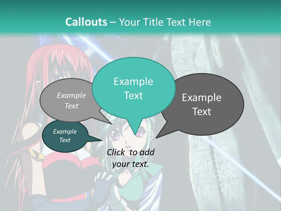 A Couple Of Anime Characters Standing Next To Each Other PowerPoint Template