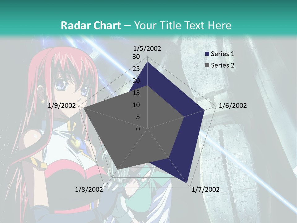 A Couple Of Anime Characters Standing Next To Each Other PowerPoint Template