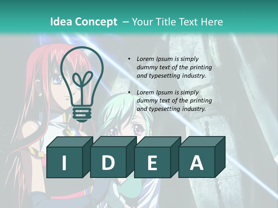 A Couple Of Anime Characters Standing Next To Each Other PowerPoint Template