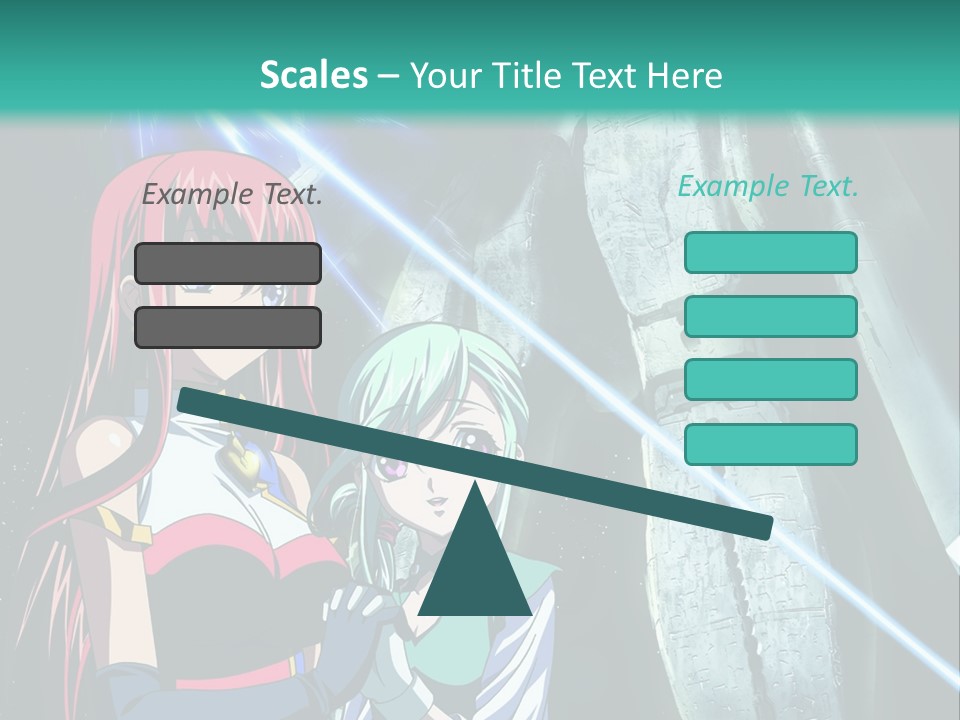 A Couple Of Anime Characters Standing Next To Each Other PowerPoint Template