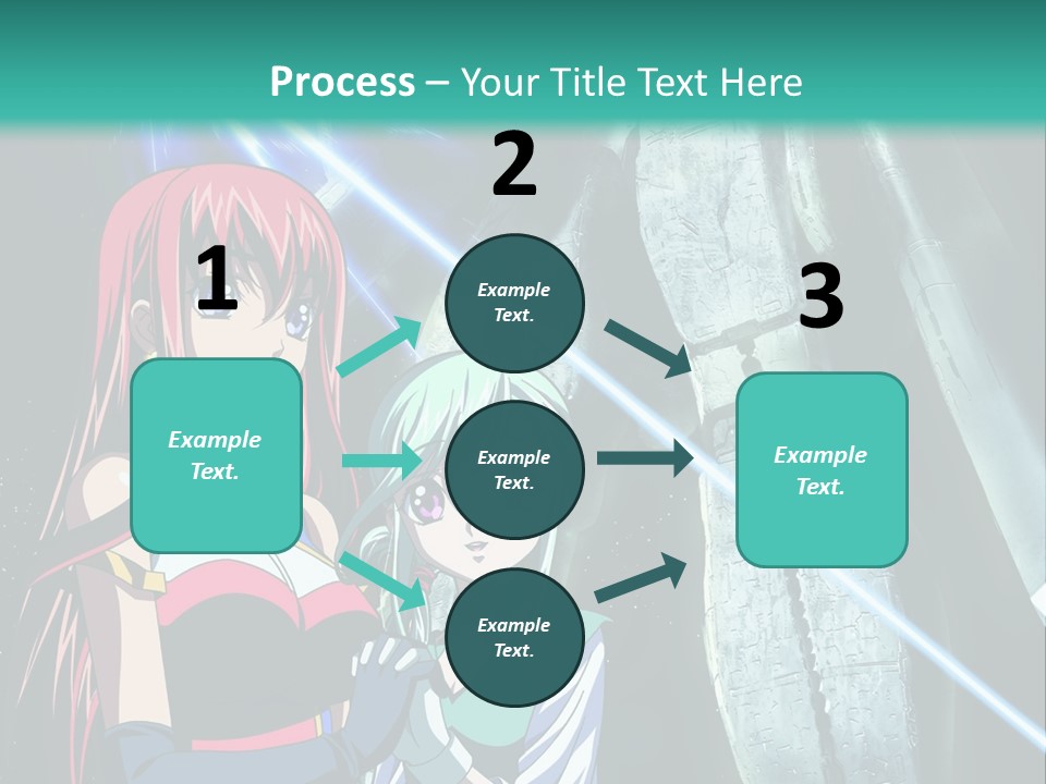 A Couple Of Anime Characters Standing Next To Each Other PowerPoint Template