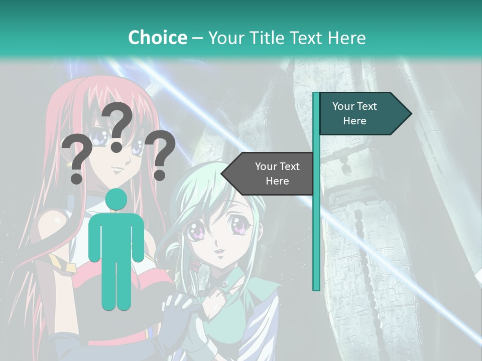 A Couple Of Anime Characters Standing Next To Each Other PowerPoint Template