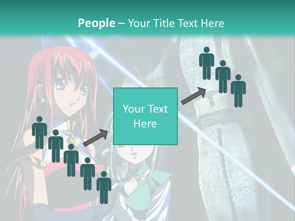A Couple Of Anime Characters Standing Next To Each Other PowerPoint Template