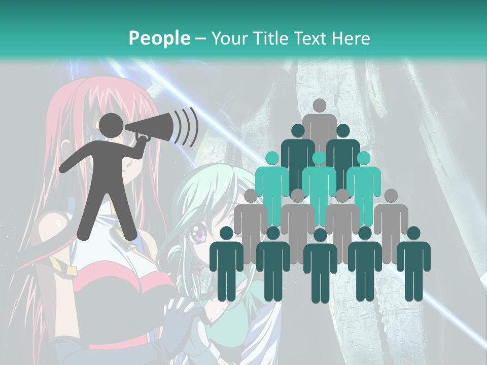 A Couple Of Anime Characters Standing Next To Each Other PowerPoint Template