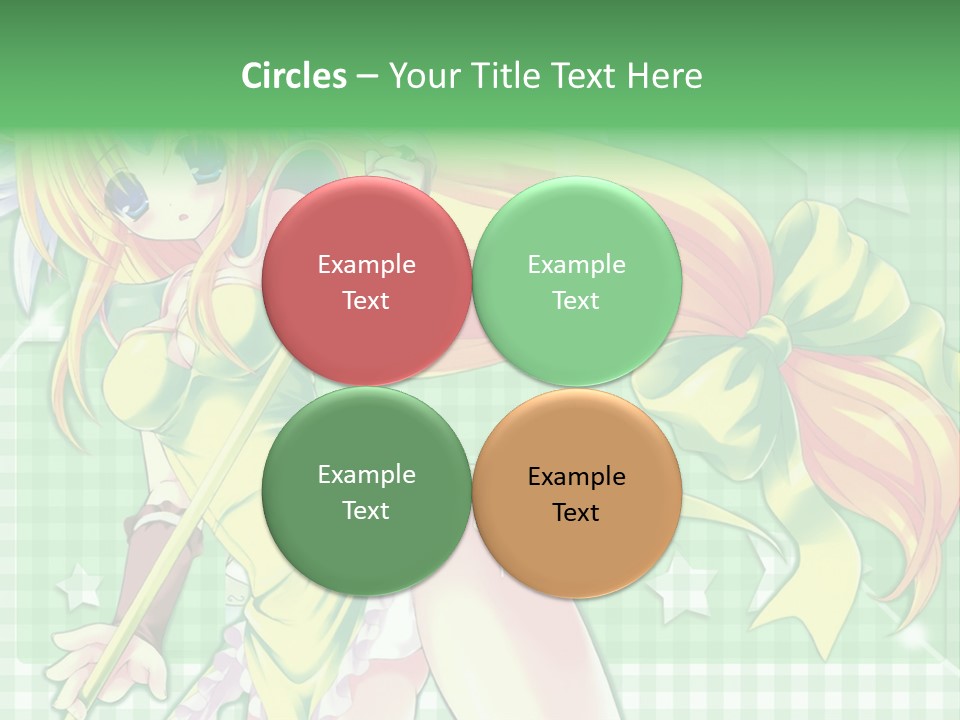 A Girl In A Green Dress Holding A Wand PowerPoint Template