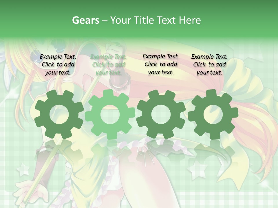 A Girl In A Green Dress Holding A Wand PowerPoint Template