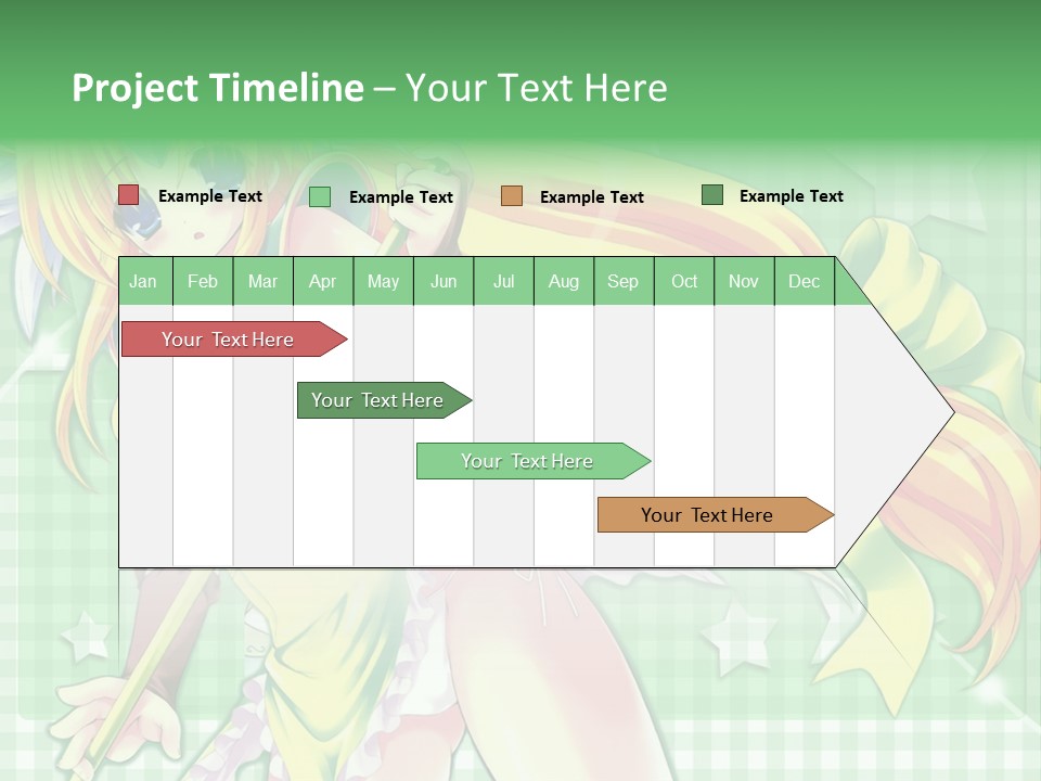 A Girl In A Green Dress Holding A Wand PowerPoint Template