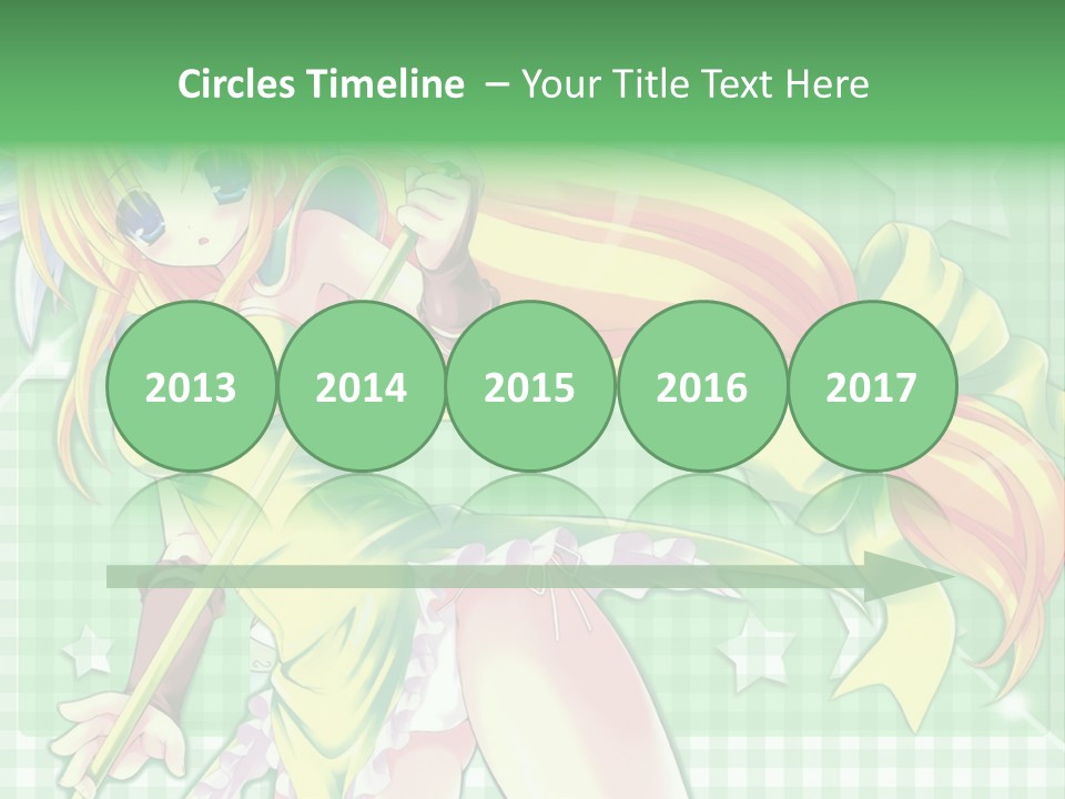 A Girl In A Green Dress Holding A Wand PowerPoint Template