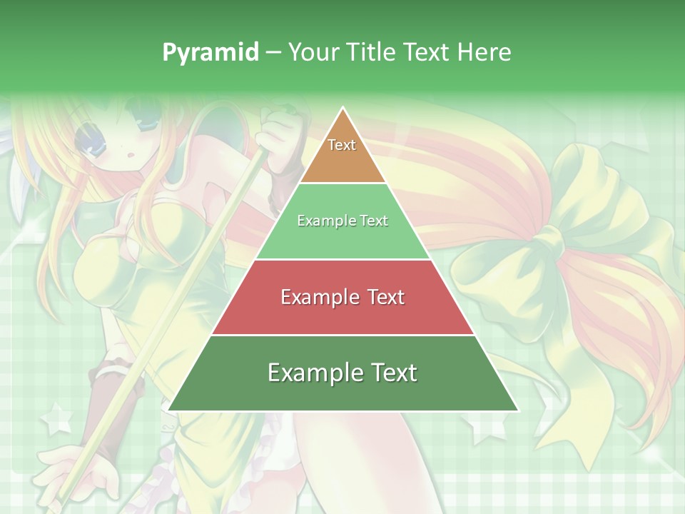 A Girl In A Green Dress Holding A Wand PowerPoint Template