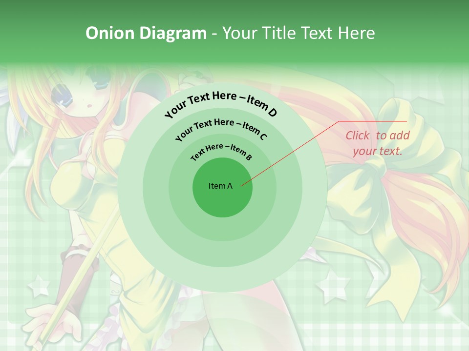 A Girl In A Green Dress Holding A Wand PowerPoint Template