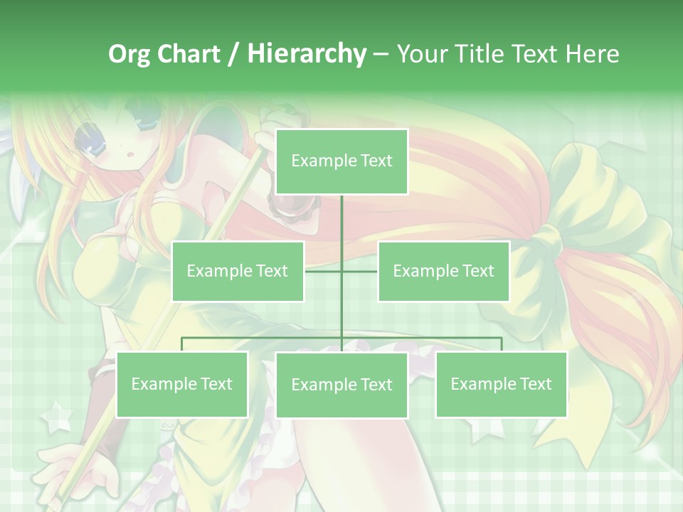 A Girl In A Green Dress Holding A Wand PowerPoint Template