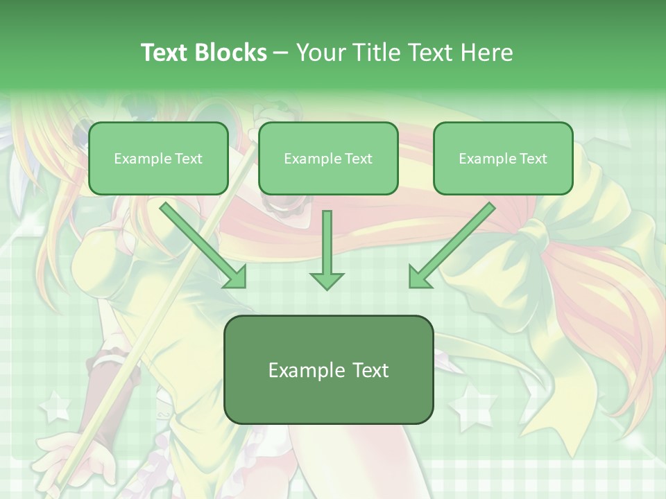 A Girl In A Green Dress Holding A Wand PowerPoint Template