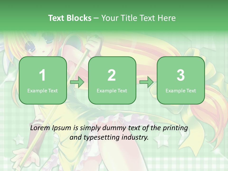 A Girl In A Green Dress Holding A Wand PowerPoint Template