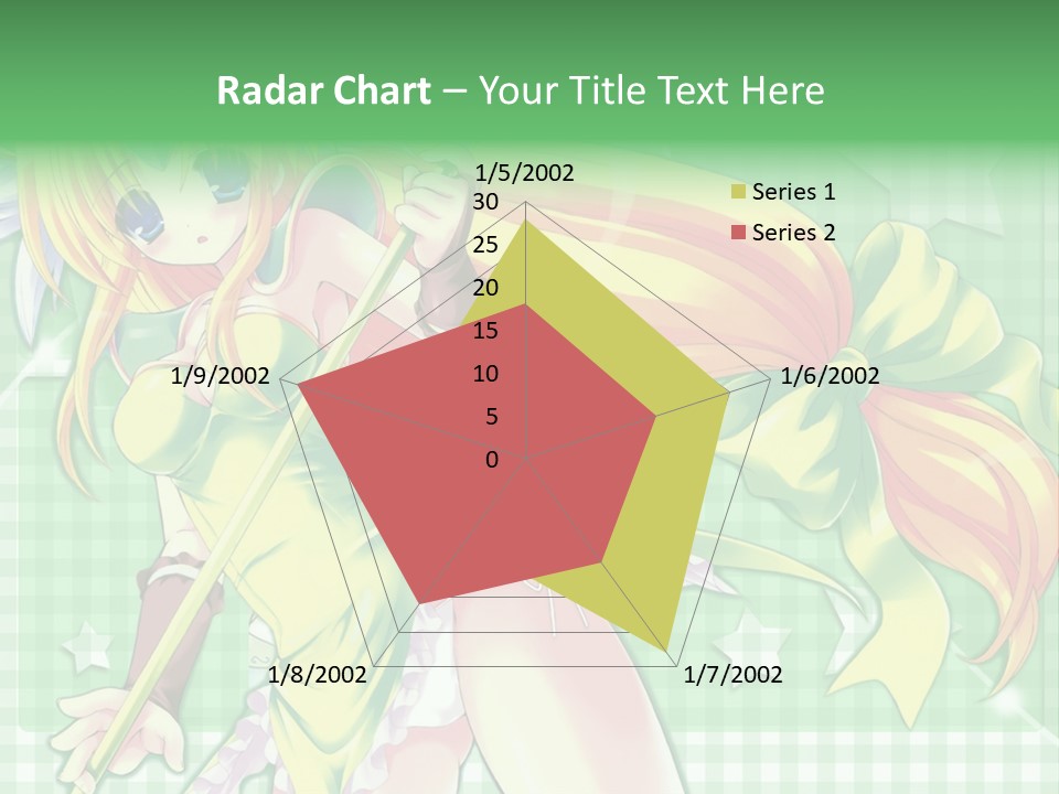 A Girl In A Green Dress Holding A Wand PowerPoint Template